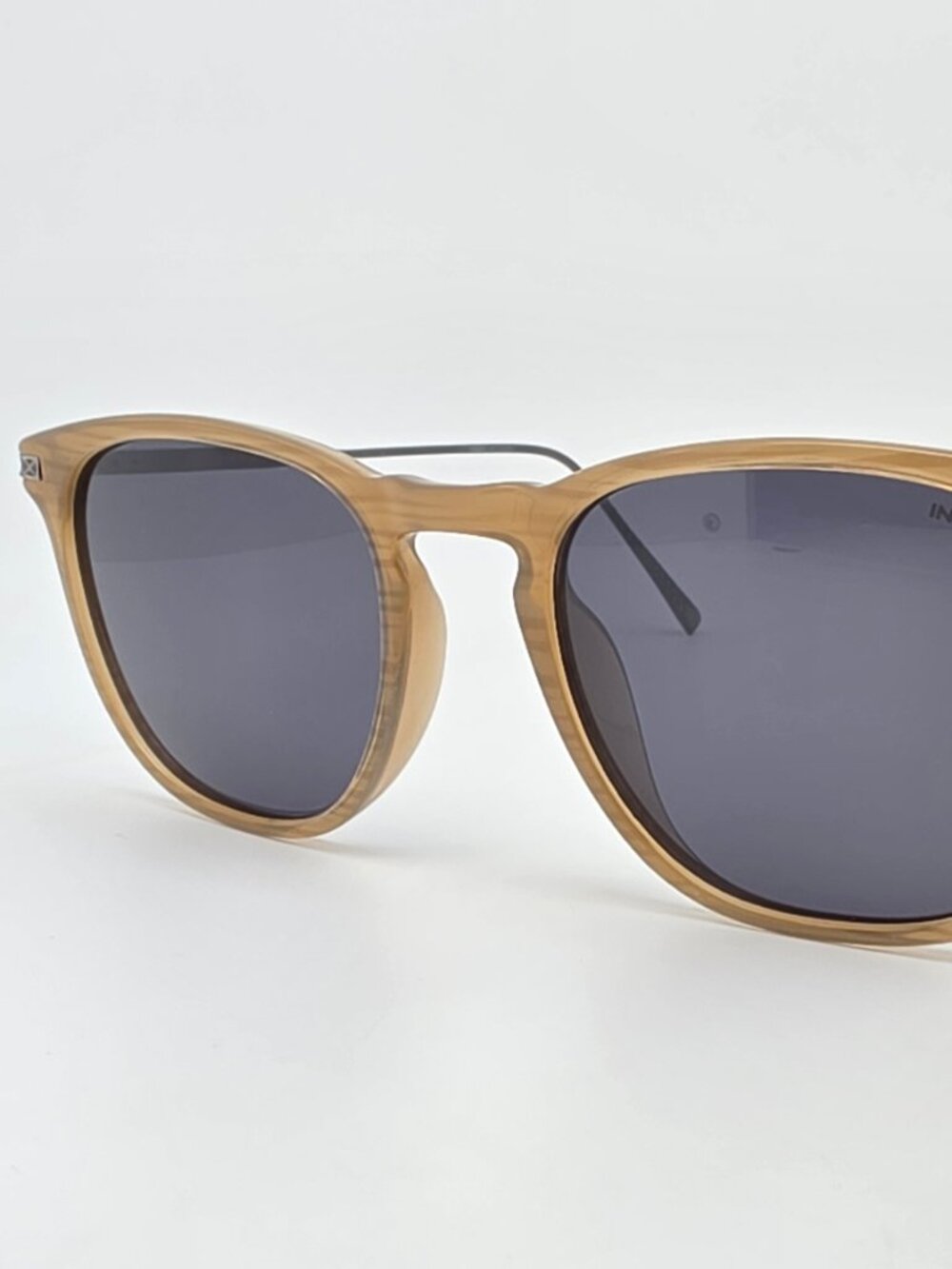 Invu. Swiss Eyewear 219-C1 Sand Gunmetal Frame Polarized Grey Lens Sunglasses